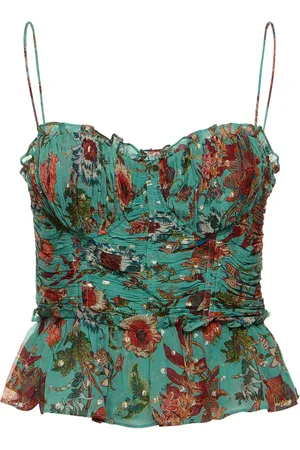 ULLA JOHNSON Amabel Printed Silk Top