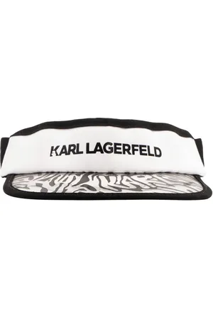 Karl Lagerfeld Kids logo-jacquard sequin-embellished sun hat - Black