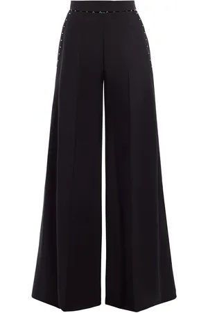 MUGLER Wool Blend Straight Pants W/ Hooks