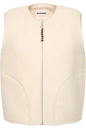 Jil Sander Collarless Cotton Fleece Vest