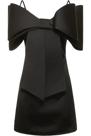 Mach & Mach Le Cadeau Bow Organza Mini Dress