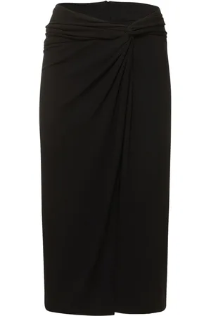 Michael Kors Draped Matte Viscose Jersey Midi Skirt