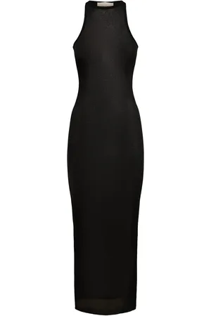 FLEUR DU MAL Sheer Knit Racer Viscose Midi Dress