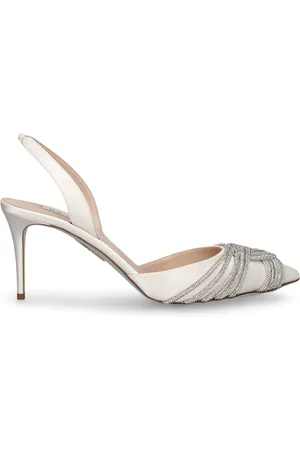 Aquazzura 75mm Gatsby Satin Slingback Pumps