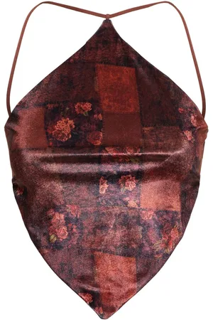 WeWoreWhat Printed Jersey Triangle Bandana Top