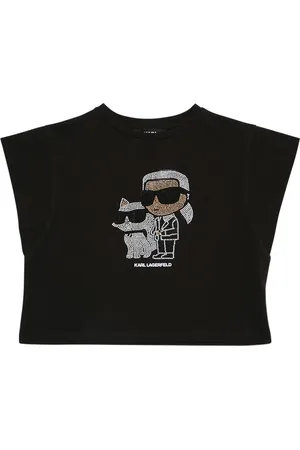 Karl Lagerfeld Embellished Cotton Jersey T-shirt