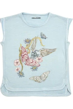 Zadig & Voltaire Embellished Garment Dyed Cotton T-shirt