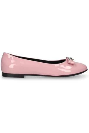 ANDANINES bow-embellished leather ballerina shoes - Pink