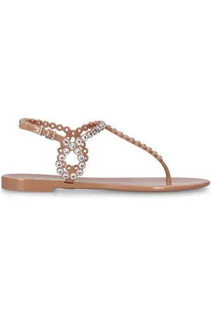 Aquazzura 5mm Almost Bare Crystal Jelly Flats