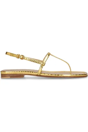 Michael Kors 10mm Ali Python Print Leather Sandals