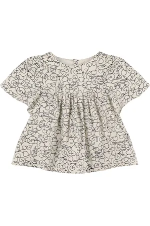 Bonpoint purchases brown floral girls cotton blouse shirt