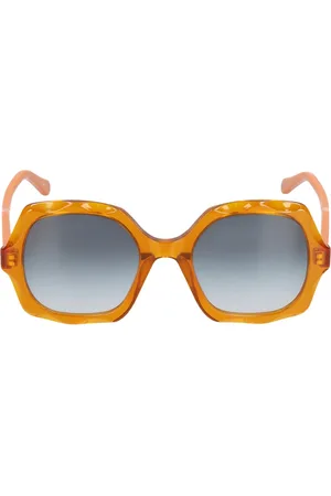 Chloé Scalloped Squared Bio-acetate Sunglasses