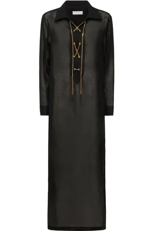 Michael Kors Lace-up Crepe Caftan Dress