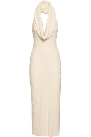 MAGDA BUTRYM Cotton Blend Knit Dress W/ Plunge Neck