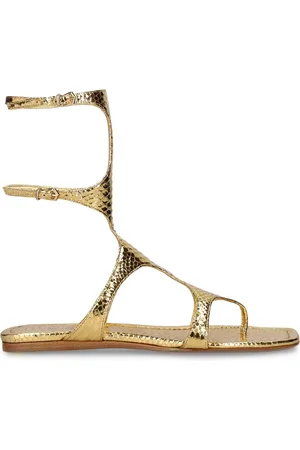 PARIS TEXAS 5mm Uma Python Print Metallic Sandals