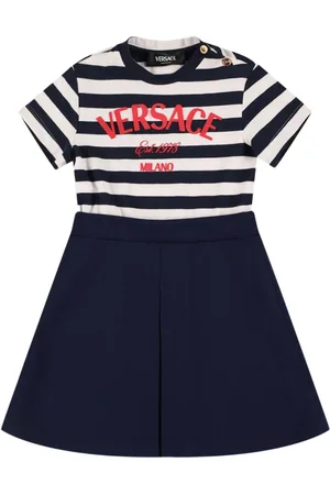 VERSACE Striped Interlock Jersey Dress