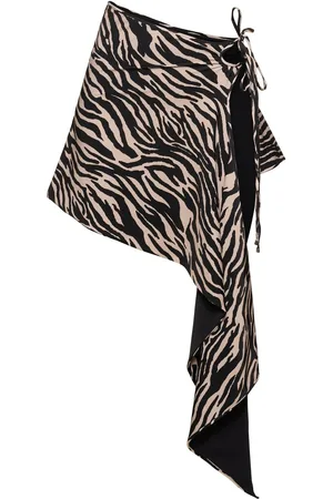 The Attico Printed Lycra Asymmetric Skirt