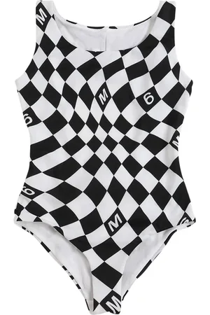 Maison Margiela Check Print Lycra Onepiece Swimsuit