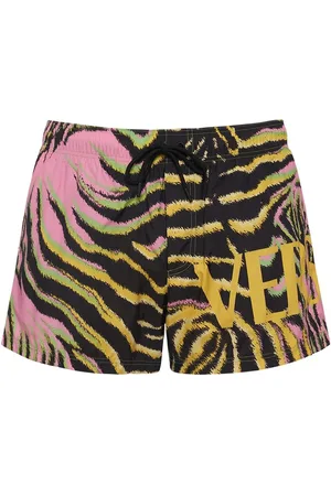 VERSACE Logo Printed Nylon Swim Shorts