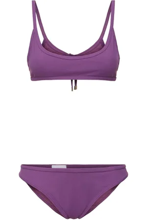 The Attico Ribbed Lycra Bandeau Bikini Set
