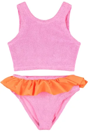 Hunza G Seersucker Bikini Set W/ Ruffles 7-12y
