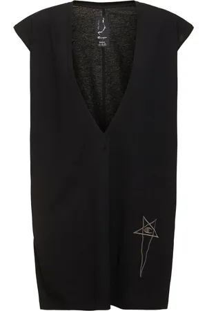 Rick Owens Champion Jersey V-neck Short Sleeve Top