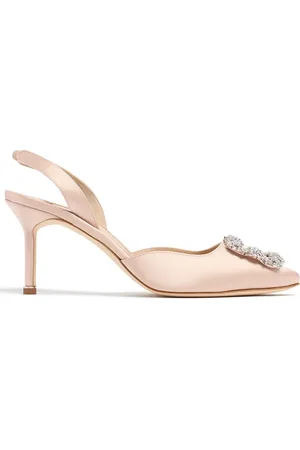 Manolo Blahnik 70mm Hangisli Satin Slingback Pumps