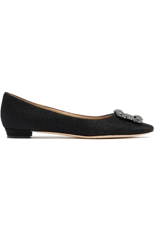 Manolo Blahnik 10mm Hangisi Lurex Flats