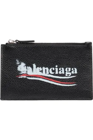 Balenciaga Printed Leather Zip Wallet