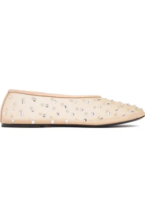 Khaite 5mm Marcy Embellished Mesh Flat Shoes