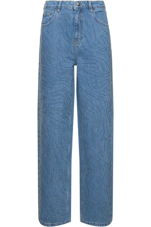 ROTATE Dixie Stonewashed Wide Leg Jeans