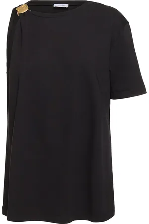 Salvatore Ferragamo Asymmetric Cotton Blend Jersey Top