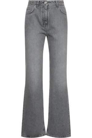 VERSACE Stonewashed High Rise Straight Jeans