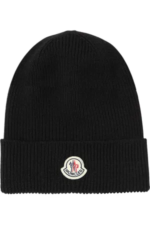 Moncler Logo Wool Rib Knit Beanie
