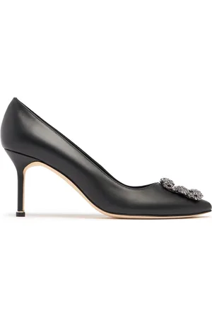 Manolo Blahnik 70mm Hangisi Leather Pumps
