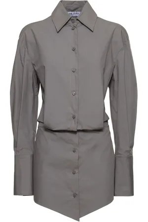 The Attico Silvye Poplin Buttoned Mini Dress