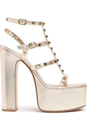 VALENTINO GARAVANI 155mm Rockstud Metallic Leather Sandals