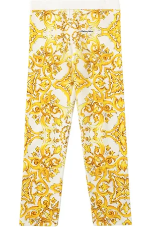 Dolce & Gabbana Maiolica Print Cotton Leggings