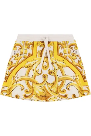 Dolce & Gabbana Maiolica Print Cotton Jersey Skirt