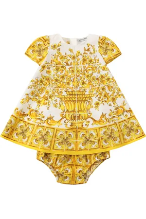 Dolce & Gabbana Maiolica Print Cotton Dress&diaper Cover