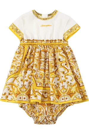 Dolce & Gabbana Maiolica Print Cotton Dress&diaper Cover