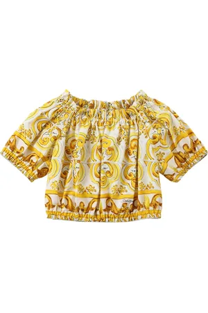 Dolce & Gabbana Maiolica Print Cotton Poplin Top