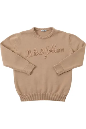 Dolce & Gabbana Embroidered Logo Cotton Knit Sweater