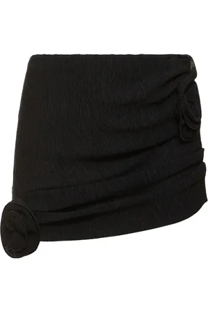 MAGDA BUTRYM Draped Mini Skirt W/ Roses