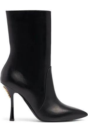 Moschino 100mm Leather Zip-up Ankle Boots
