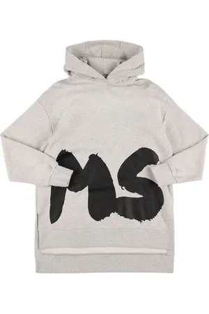 Msgm Hooded Cotton Sweatshirt Dress