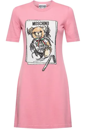 Moschino Printed Cotton Knit S/s Mini Dress