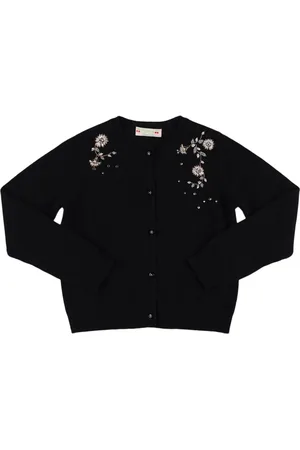 BONPOINT Embroidered Cashmere Knit Cardigan