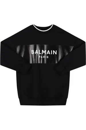 Balmain Cotton Crewneck Sweatshirt W/ Logo