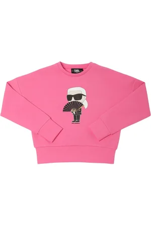 Karl Lagerfeld Printed Cotton Blend Crewneck Sweatshirt
